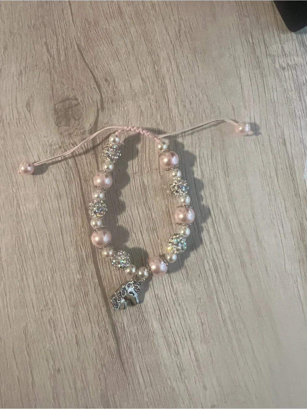 Happy 5th birthday unicorn charm bracelet pearl rhinestone adjustable gift nip
